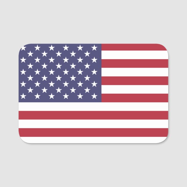 Porte-nom Nom patriotique avec drapeau des Etats-Unis (Devant)