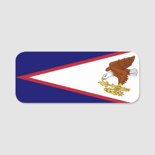 Porte-nom Nom patriotique avec drapeau des Samoa américaines
