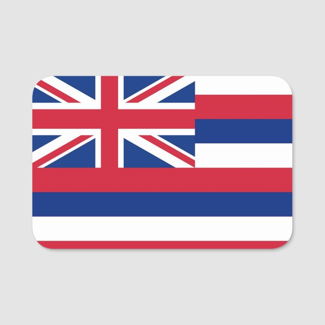 Porte-nom Nom patriotique avec drapeau d'Hawaï, USA (Devant)
