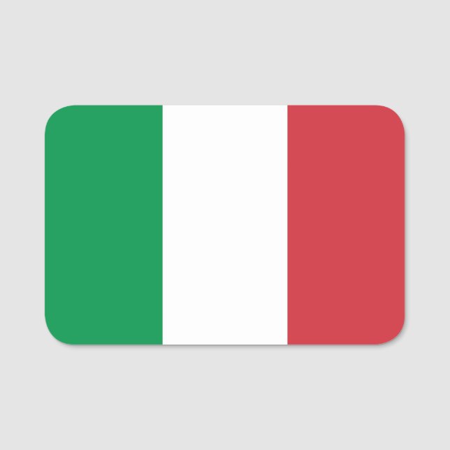 Porte-nom Nom patriotique avec drapeau d'Italie (Devant)