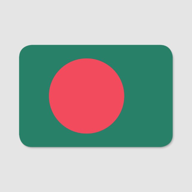 Porte-nom Nom patriotique avec drapeau du Bangladesh (Devant)