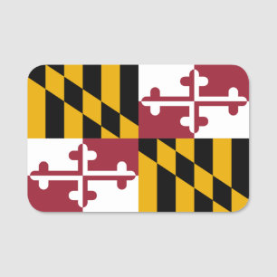 Porte-nom Nom patriotique avec drapeau du Maryland, USA