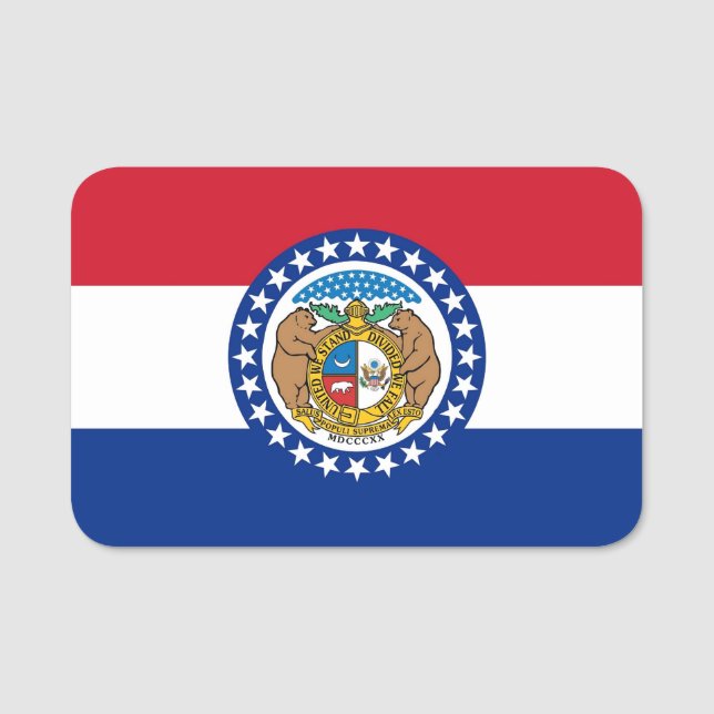 Porte-nom Nom patriotique avec drapeau du Missouri (Devant)