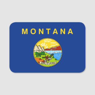 Porte-nom Nom patriotique avec drapeau du Montana