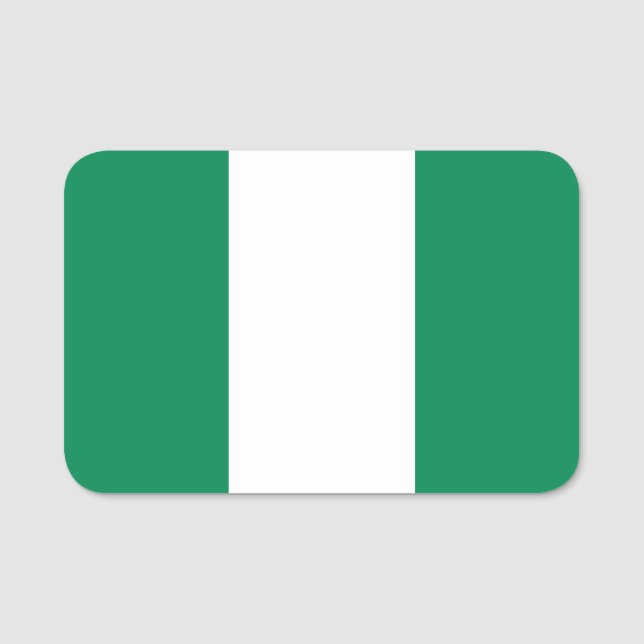 Porte-nom Nom patriotique avec drapeau du Nigeria (Devant)