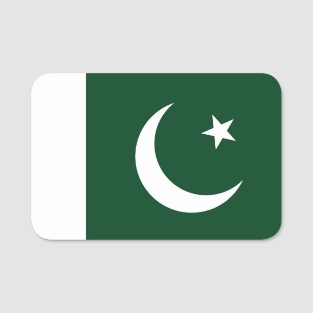 Porte-nom Nom patriotique avec drapeau du Pakistan (Devant)