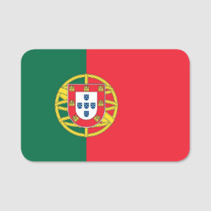 Porte-nom Nom patriotique avec drapeau du Portugal