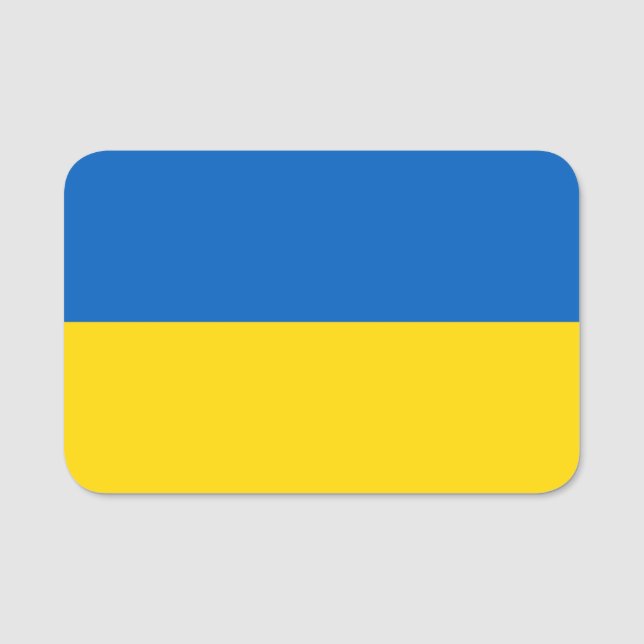 Porte-nom Nom patriotique avec drapeau d'Ukraine (Devant)