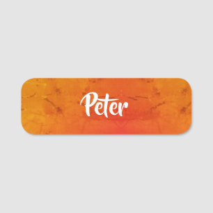 Porte-nom Nom personnalisé orange texturé