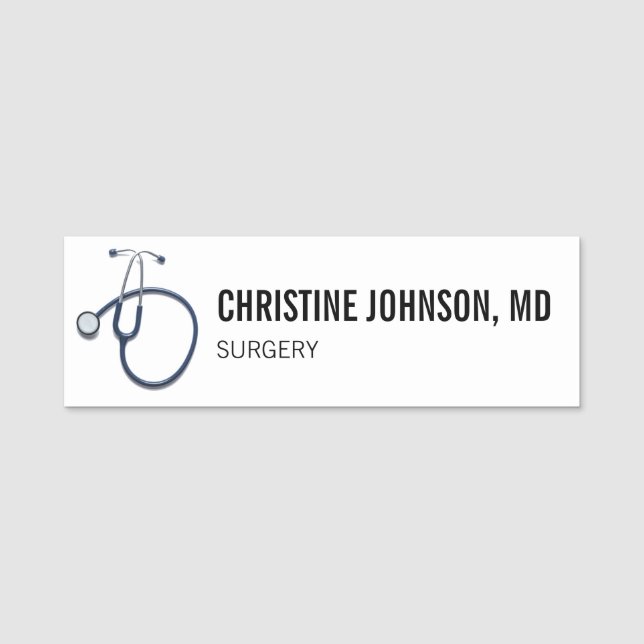Porte-nom Nom personnalisé| Stethoscope Médicale| Infirmière (Devant)