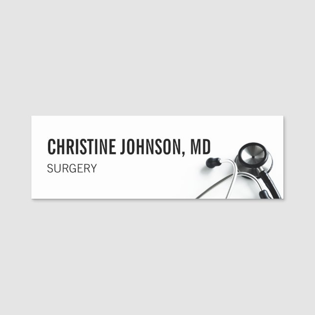 Porte-nom Nom personnalisé| Stethoscope Médicale| Infirmière (Devant)