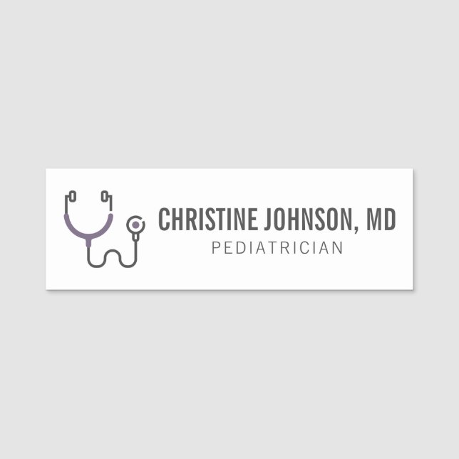 Porte-nom Nom personnalisé| Stethoscope Médicale| Infirmière (Devant)