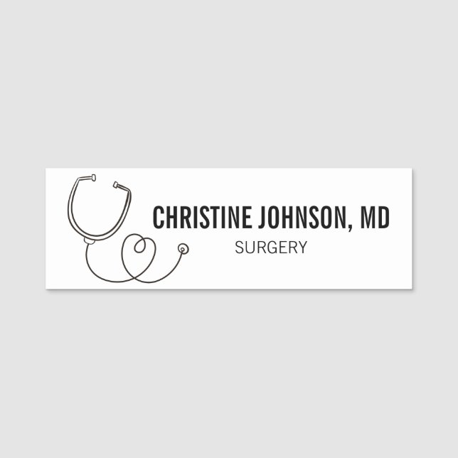 Porte-nom Nom personnalisé| Stethoscope Médicale| Infirmière (Devant)
