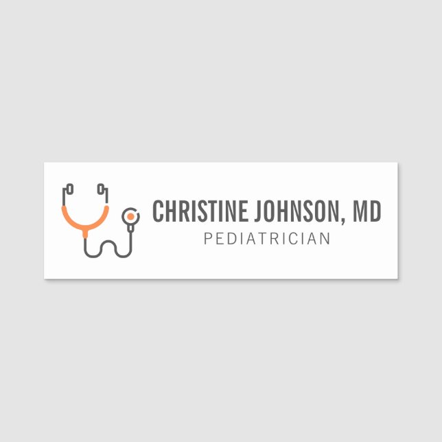 Porte-nom Nom personnalisé| Stethoscope Médicale| Infirmière (Devant)