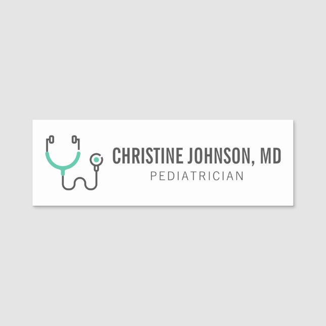 Porte-nom Nom personnalisé| Stethoscope Médicale| Infirmière (Devant)
