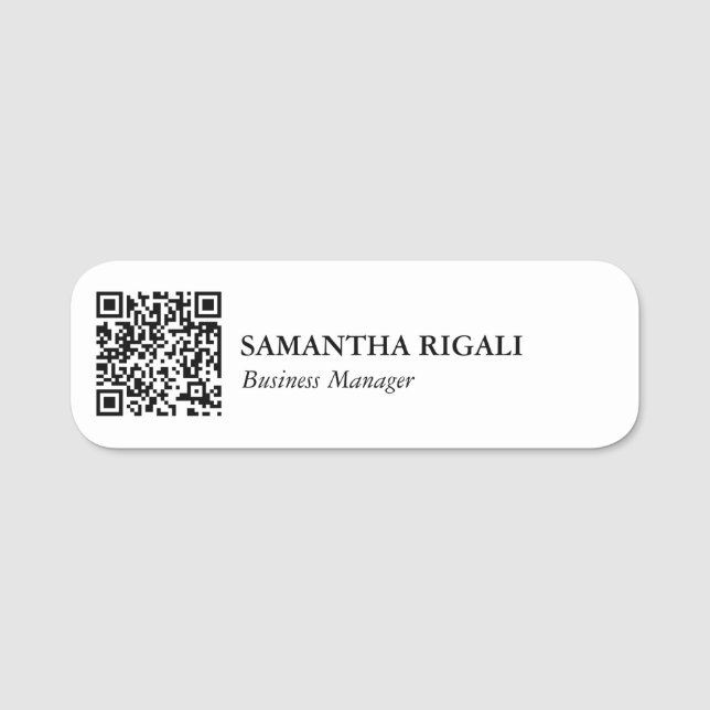 Porte-nom Nom Tag Modèle Professionnel Entreprise Code QR (Devant)