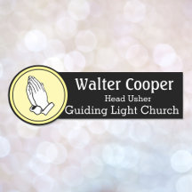 Nom Tag Praying Hands ou votre logo Usher Greeter