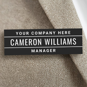 Porte-nom Nom, titre et nom de l'entreprise moderne noir