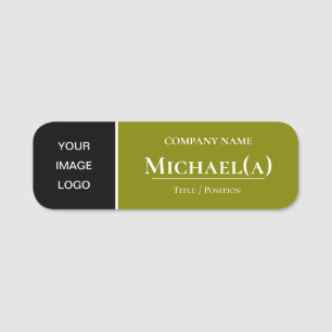 Porte-nom Olive moderne Vert foncé & Noir : Professional Chi