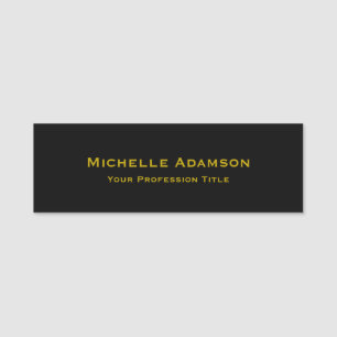 Porte-nom Or & Noir Couleur Professionnel Plain Moderne