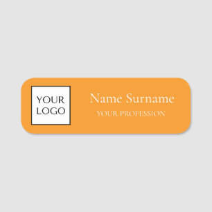 Porte-nom Orange Logo Promotionnel
