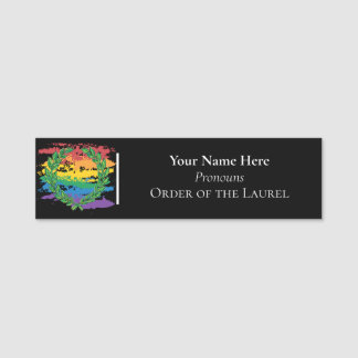 Porte-nom Ordre arc-en-ciel de l'étiquette du nom du laurier