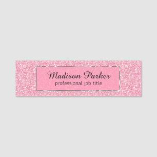 Porte-nom Paillette rose