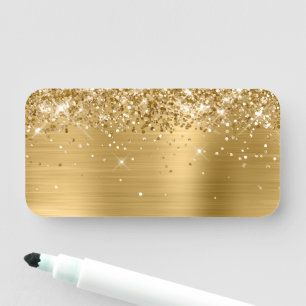 Porte-nom Paillettes Or Métalisé Vide