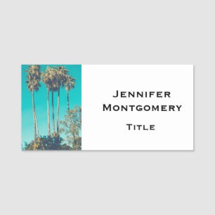 Porte-nom Palmiers tropicaux Californie Retro Vibe