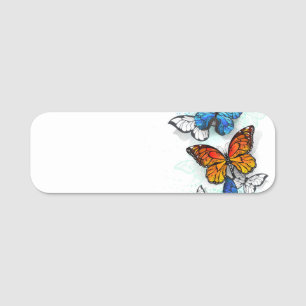 Porte-nom Papillons volants Morpho et Monarch