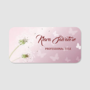 Porte-nom Parfait Moderne Beau Romantique Pink Dandelion 