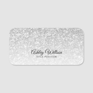 Porte-nom Parties scintillant brillante gris