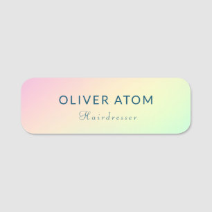 Porte-nom Pastel Holographique Esthétique Esthétique