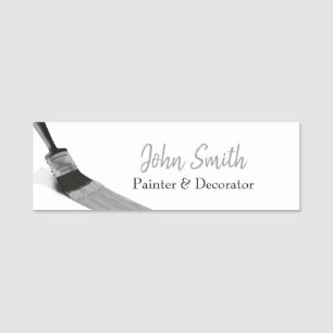 Porte-nom Peinture Peintre Service Société Brush Grey