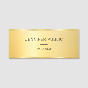Porte-nom Personnalisé Faux Gold Personnel moderne Employé