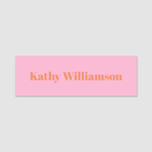 Porte-nom Personnalisé Simple Moderne Rose Orange Créatif