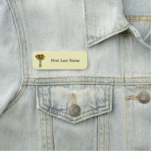 Porte-nom Personnaliser ce tournesol Jaune Jardin Fleur Na