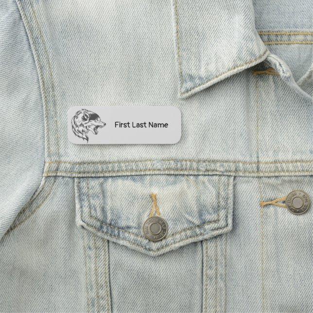 Porte-nom Personnaliser cet animal d'art graphique Wolf (En situation)