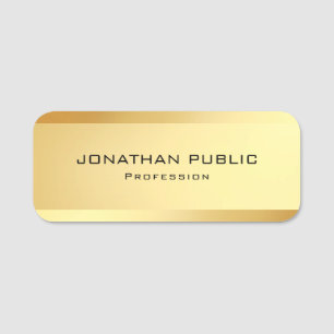 Porte-nom Personnaliser Elégant Simple Faux Gold Modèle