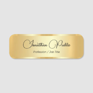 Porte-nom Personnaliser Faux Gold Typed Script Nom Élégant