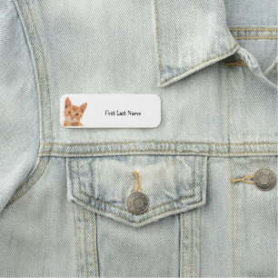Porte-nom Personnalisez ce mignon orange Tabby chat animal a