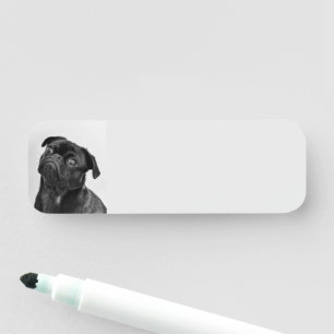 Porte-nom Personnalisez ce mignon petit chien Carlin