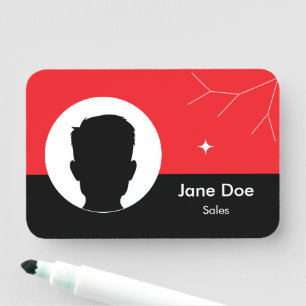 Porte-nom Photo d'employé personnalisable avec nom et titre