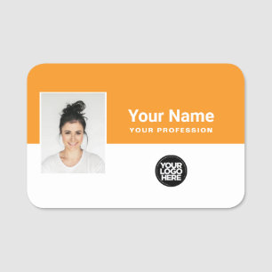 Porte-nom Photo d'employé personnalisée, Logo, Profession
