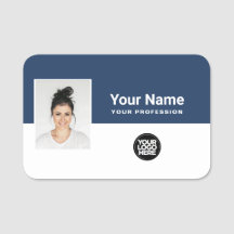 Photo personnalisée de l'employé, logo, profession