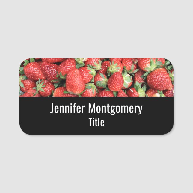 Porte-nom Photo Red Juicy Strawberries (Devant)