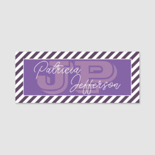 Porte-nom Pinces violettes et blanches : Unique Monogramme M