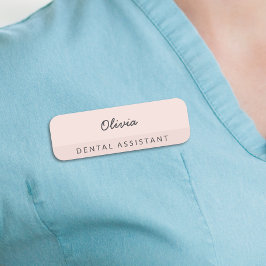 Porte-nom Pink Minimalist Dental Assistant