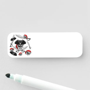 Porte-nom Pirate Skull avec Sabres croisés