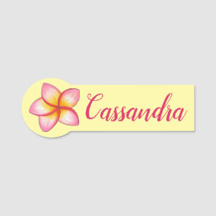 Porte-nom Plumeria rose Hawaii Fleur Luau fête d'anniversair